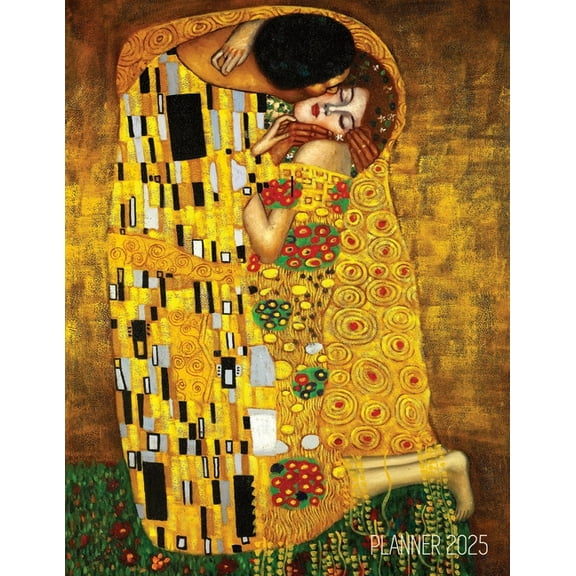 Gustav Klimt Planner 2025: The Kiss Daily Organizer (12 Months) Romantic Gold Art Nouveau Painting Austrian Art Monthly , (Paperback)