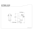 thumbnail image 2 of Kingston Brass K179A1 Trimscape Hand Shower Pin Wall Hook with Hose Outlet, Polished Chrome, 2 of 5