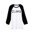 thumbnail image 1 of Climb Unisex 3/4 Sleeves Baseball Raglan T-Shirt Tee White Black X-Small, 1 of 4