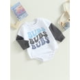 thumbnail image 3 of Cenuakty Baby Boys Autumn Casual Romper Infant Long Sleeve Letter Print Contrast Color Romper, 3 of 8