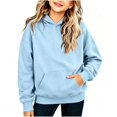 thumbnail image 2 of Resicozy Hoodies for Teen Girls Long Sleeve Hooded Sweatshirt Youth Preppy Trendy Winter Tween Pullover Cute for Kids Clothes 3-12 Years Light Blue 160, 2 of 7