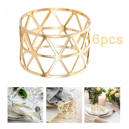 

6Pcs Napkin Buckles Iron Napkin Holder for Wedding Dinner Tables Anniversary