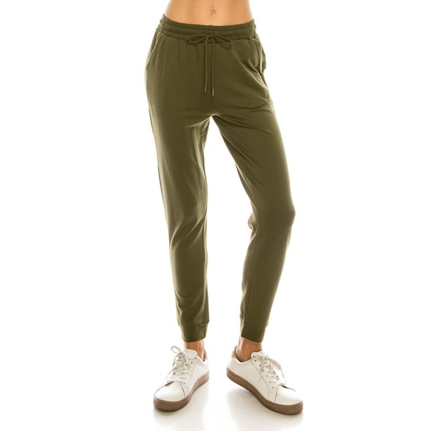 la12st women's juniors soft jogger pants drawstring pockets