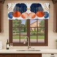thumbnail image 6 of Navy Blue Burnt Orange Curtain Valances for Windows, Kitchen Valance Window Treatments Panel 2 Pack, Middle Century Modern Geometric Rod Pocket Short Curtains for Bathroom Bedroom 54 x 18 Inch, 6 of 8
