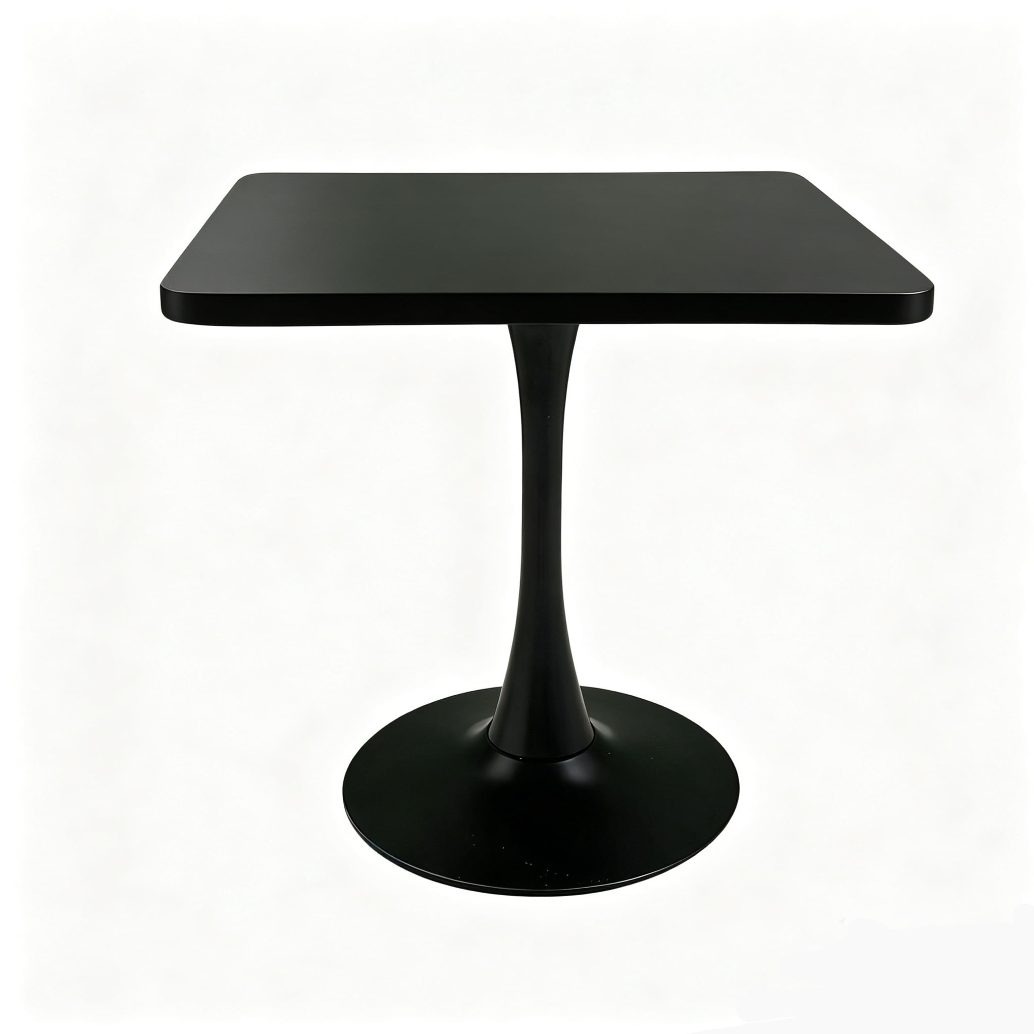 Square Tulip Dining Table, Mid Century Modern Single Metal Pedestal Bistro Table, Thickened Edge Easy Clean Tabletop, Space Saving Table for Kitchen Small Apartment Cafe