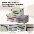 thumbnail image 3 of Juego de 3 Caja de Almacenamiento con Tapa y Asa,cajas organizadoras para clósets,Organizador de ropa plegable para Ropa Juguetes Libros, 3 of 7