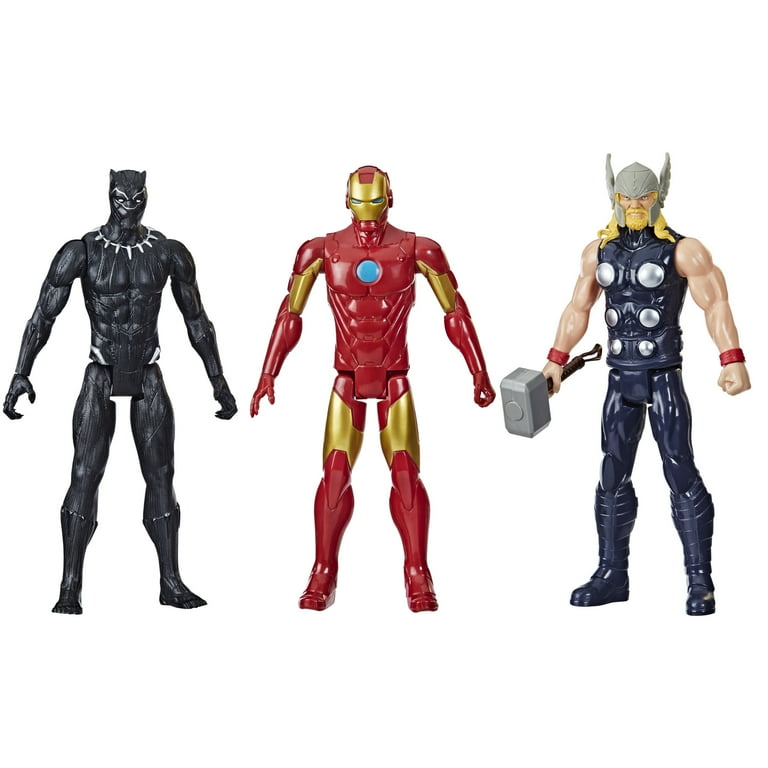 Marvel: Avengers Titan Hero Series Black Panther, Thor, and Iron Man Kids  Toy Action Figure for Boys and Girls Ages 4 5 6 7 8 and Up