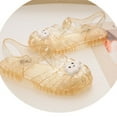 thumbnail image 5 of CYRBOKO Little Girls'Jelly Sandals, Soft Soled Closed Toe Beach 2025 Flat Shoes Gold Size 12(Little Kids), 5 of 5