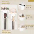 thumbnail image 2 of Soporte de pared para guitarra Keebofly de madera rústica con soporte para púas, paquete de 3 unidades, 2 of 8