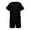 Black, variant on Krdevn Girls Summer Outfits 2 Piece Set Casual Round Neck Short Sleeve Top and Shorts Elastic Waist Comfortable Playwear for Toddler Kids,8-9 Years
