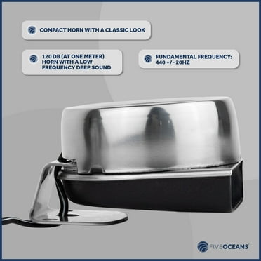 Five Oceans 120dB Marine Horn - Stainless Steel Boat Horn 12V FO600 Model