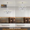 thumbnail image 2 of Ridgeyard Modern 8 Lights Clear Crystal Glass Chandelier Hanging Lighting for Dining Living Room Bedroom,8 E12 Bulbs Required, 2 of 19
