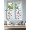 thumbnail image 4 of Grey Snowflake Christmas Tier Curtains 36 Inch Length,Sheer Curtains for Bedroom Living Room Window Xmas Abstract Art Winter Rod Pocket Drapes Kitchen Curtains Small Half Window 27.5"x36" 2 Panels, 4 of 7