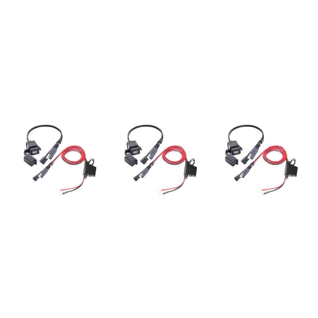 Adaptador de cable Speravity SAE a USB Puerto rápido 2.1A para motocicleta Negro y Rojo