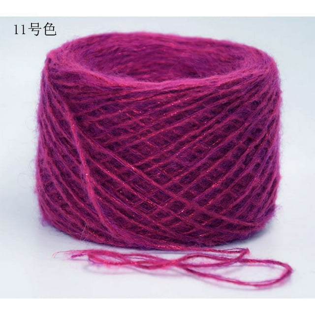 Nvzi Hilo de lana suave y brillante de 200 g, variedad variada para manualidades, mezcla súper suave y esponjosa para tejer y hacer crochet, color rosa
