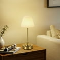 thumbnail image 2 of OUTON 2 Pack Cordless Table Lamp, 3 Way Dimmable Touch Control Nightstand Lamp with USB C & A Fast Charging Port, Modern Table Lamp with Gold Base for Bedroom, Living Room, Office, 2 of 9
