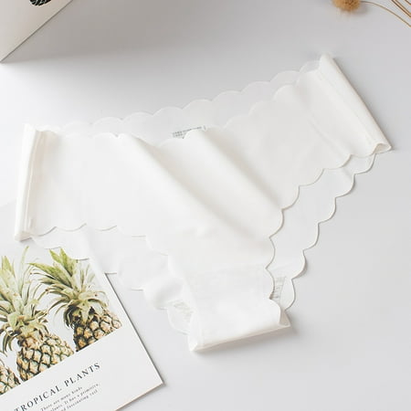 

Icesilk Underwear with Seamless Design Lace Design Breathable Durable Comfortable to Wear for Daliy Life XL White