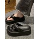 thumbnail image 3 of New Arrival Black Extra Large Size Thick-soled Flat Slipper For Outdoor Walking, Summer, 3 of 3
