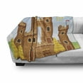 thumbnail image 3 of Children Soft Flannel Fleece Blanket, Video Game Background with Castle Leisure Hobby Activity Kids Youth Design, Cozy Plush for Indoor and Outdoor Use, 60" x 80", Pale Caramel Blue, by Ambesonne, 3 of 6