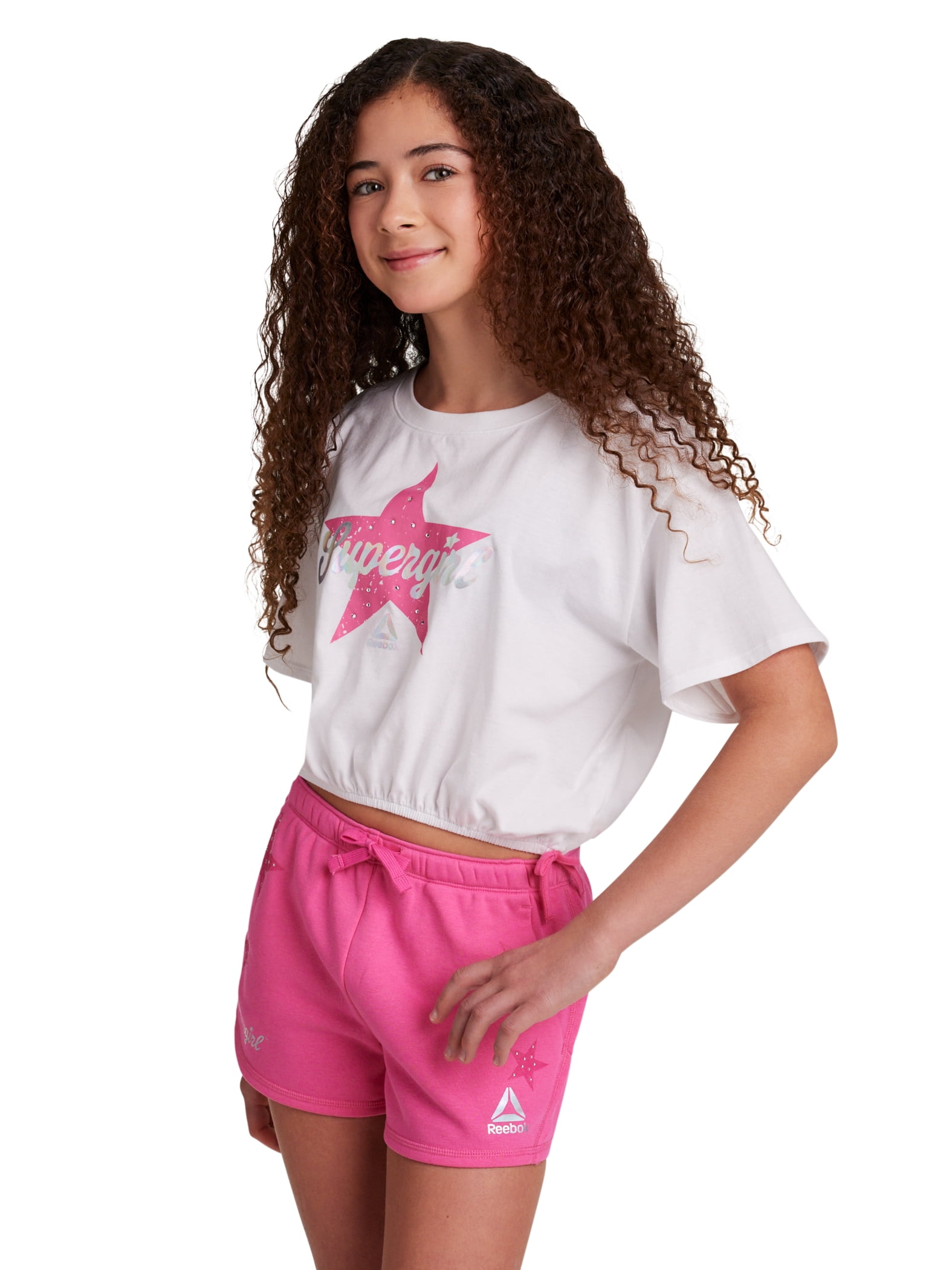Reebok Girl's Supergirl Glam Graphic T-Shirt, Sizes 4-18