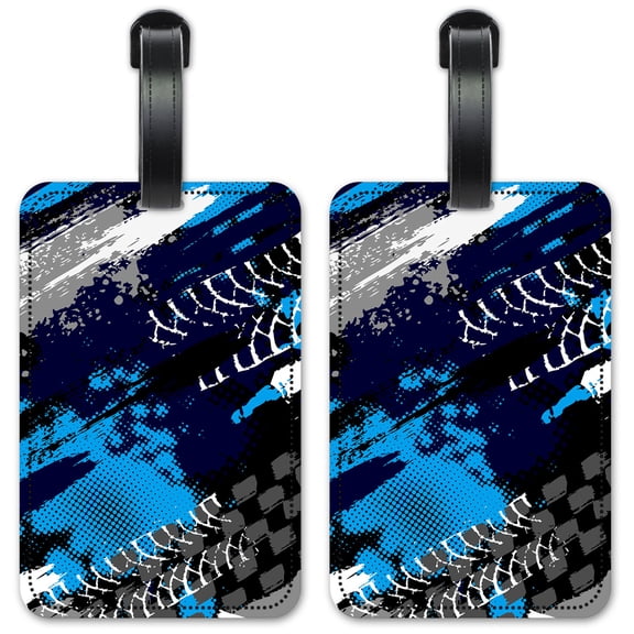 Tire Tracks - Luggage ID Tags / Suitcase Identification Cards - Set of 2
