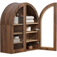 thumbnail image 6 of Arched Wall Cabinet, Large Wood Bathroom Medicine Cabinet Wall Mounted Cupboard, Modern Floating Storage Cabinet with Acrylic Door Adjustable Shelf, Wood Organizer (Brown-Oak), 6 of 8