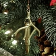 thumbnail image 1 of Antler and Bullet Metal Christmas Ornament Hunting Theme Tree Decor with Rustic Ribbon for Outdoorsmen, 1 of 3