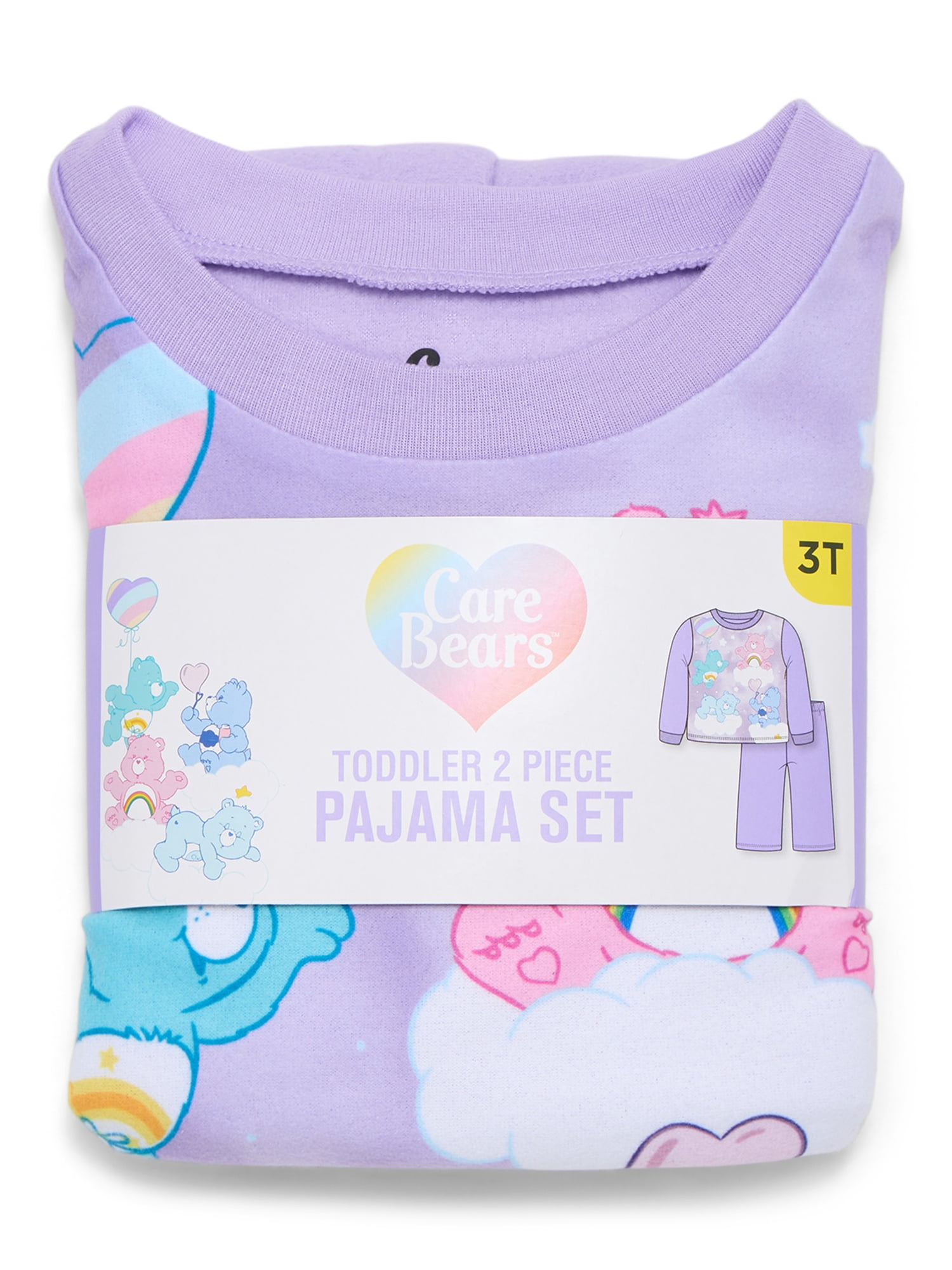 Care Bears Toddler Girls Long Sleeve Top and Pants Pajama Set, 2-Piece, Sizes 12M-5T