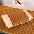 thumbnail image 5 of Checkered Blanket,Foldable Soft Mat Rattan Mat For Single Student Dormitories In Summer Sherpa Blanket,Yellow, 5 of 5