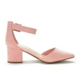 thumbnail image 3 of Dream Pairs Women Fashion Pump Shoes Ankle Strap Pointed Toe Low Chunky Dress Shoes ANNEE PINK/SUEDE Size 9, 3 of 3