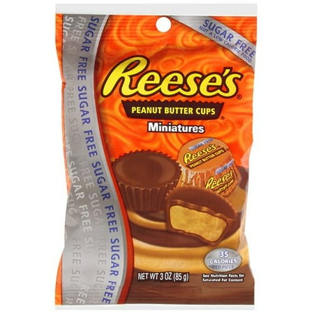 Reese's, Sugar Free Peanut Butter Cups Chocolate Candy Miniatures, 3 Oz