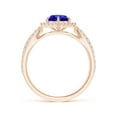 thumbnail image 2 of ANGARA Natural Tanzanite Split Shank Ring with Diamond Hexagon Halo in 14K Rose Gold for Women (Size-6mm) | December Birthstone, Birthday, Anniversary, Jewelry Gift for Women | Natural Tanzanite Ring, 2 of 9