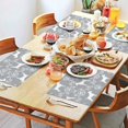 thumbnail image 2 of Terrier Dog Silhouette Dog and Flower Floral Summer Placemats Table Placemats Set Of 4-Linen Kitchen Washable Placemats Table Mats 11.8"x17.7"Non-Slip Heat Resistant, 2 of 6