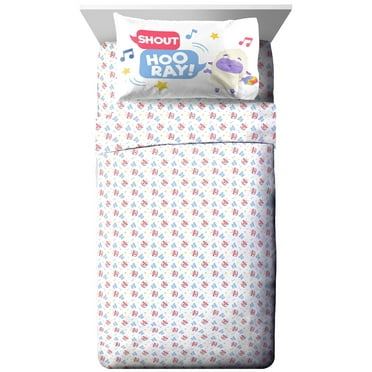 Moonbug Little Baby Bum Sing With Me White 3 Piece Twin Sheet Set, 100% Microfiber