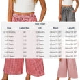 thumbnail image 3 of Cute Pants for Girls 7/8 Ankle Wide Leg Plaid Trouser with Pockets Drawstring Elastic Waist Casual Summer Clothes (4 Years, Black), 3 of 8