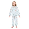 thumbnail image 2 of Fluffy Pajamas Set Fuzzy Winter Warm Pj Sets Pullover Tops and Long Pants Pastel Doodle Airplanes X-Small, 2 of 8