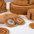 thumbnail image 3 of Farfi Practical Anti-slid Place Mat Good Woven Handmade Rattan Dinner Mat for Home (Type 3,10cm), 3 of 13