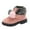 a-Pink207, variant on VNKIDY Girls Kids Solid Color Suede Ankle Boots Fuzzy Trim Poms Decor Warm Lined Traction Sole Shoes For Winter Casual Daily Wear Outdoor Activities Classic Footwear