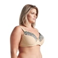 thumbnail image 2 of Curve Muse Womens Plus Size Minimizer Underwire Bra With Lace Embroidery-2 Pack-NUDE,BLACK-40D, 2 of 6