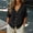 Black, variant on Women's Tops Short Sleeve Summer Plus Size Casual Solid V-Neck Button Cardigan Top