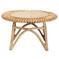 thumbnail image 3 of bali & pari Modern Round Natural Rattan Coffee Table, Natural Brown, 3 of 8