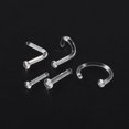 thumbnail image 3 of 1PC Glass Nose Helix Studs Transparent Straight Curved with O-Ring Prevent Allergy Nariz Tragus Navel Piercing Body Jewelry ZR, 3 of 7