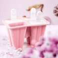 thumbnail image 4 of Popsicle Moules Popsicle Maker 4 Pièces Silicone Glace Pop Moules Réutilisables Facile à Libérer Machine à Glace Pop avec Entonnoir en Silicone et Brosse de Nettoyage Rose, 4 of 7