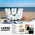 thumbnail image 4 of Large Beach Bags Water-resistant Sandproof - Light Bulb Pattern leaf Cute Beach Tote Bags for Women with Zipper, 4 of 6