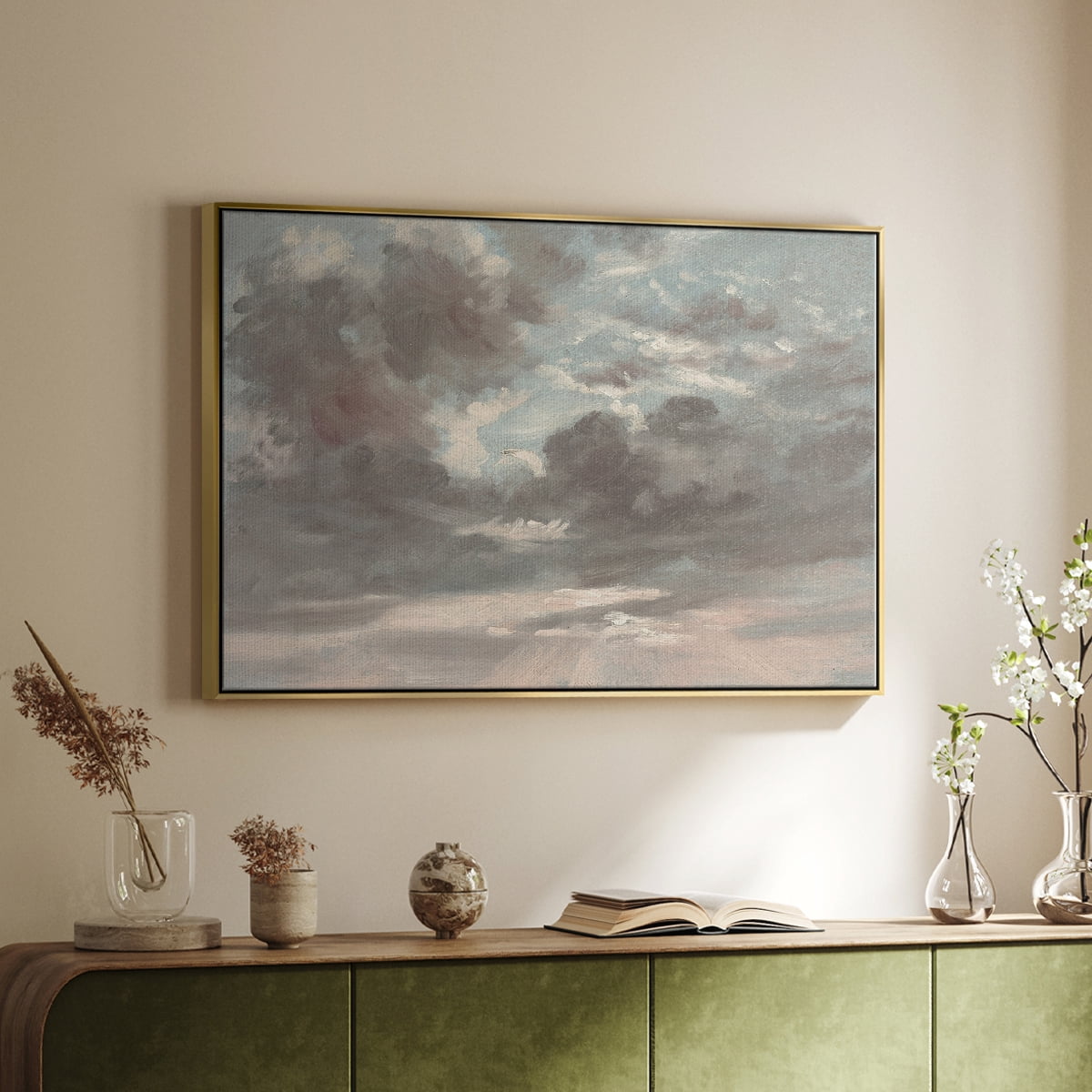 Vintage Landscape-CCXXXV By Wexford Home Framed in Gold Wood Gallery Wrapped Canvas 25 in. x 37 in.