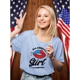 thumbnail image 2 of All American Girl W Kiss T-Shirt Women -Image by Shutterstock, Female x-Large, 2 of 4