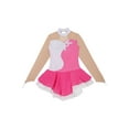 thumbnail image 5 of YEAHDOR Kids Girls Figure Ice Skating Dress Mesh Hollow Back Sequins Tulle Leotard Dress, 5 of 7