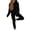Black-RongHuan women outfits sets, variant on RongHuan Velour Tracksuit Womens 2 Piece Tracksuits Fall Winter Long Sleeve Hoodie with Elastic Waist Jogger Pants