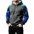 thumbnail image 4 of Men’s Pullover Hoodie Long Sleeve Drawstring Hooded Sweatshirt Raglan Sleeve Camouflage Print Casual Loose Fit Top Dark Gray 3XL, 4 of 5
