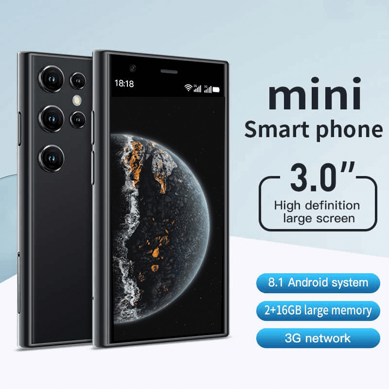 Mini Smartphone 3.0-inch HD 3G Smartphone 2GB+16GB  Compact Phone Download Apps Dual SIM Dual Standby WiFi Android 8.1 Touchscreen Phone GPS Compact and Portable Best Backup Phone Creative Gift